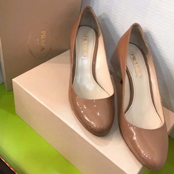 Prada Cammeo Vernice Pumps Nude Sz. 39.5 - Picture 3 of 10